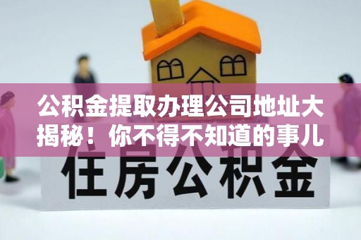 泸定公积金提取办理公司地址大揭秘！你不得不知道的事儿