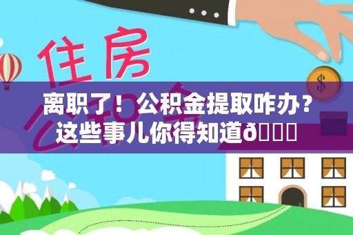 泸定离职了！公积金提取咋办？这些事儿你得知道😎