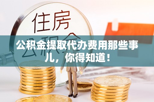 泸定公积金提取代办费用那些事儿，你得知道！