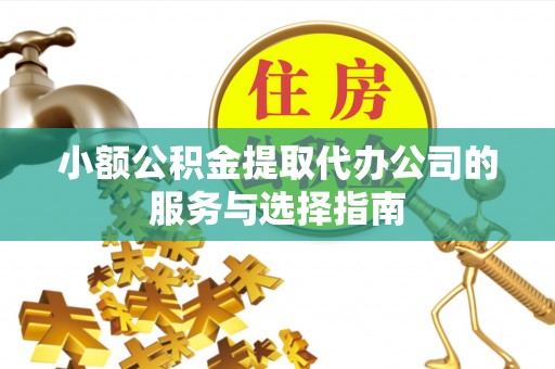 泸定小额公积金提取代办公司的服务与选择指南